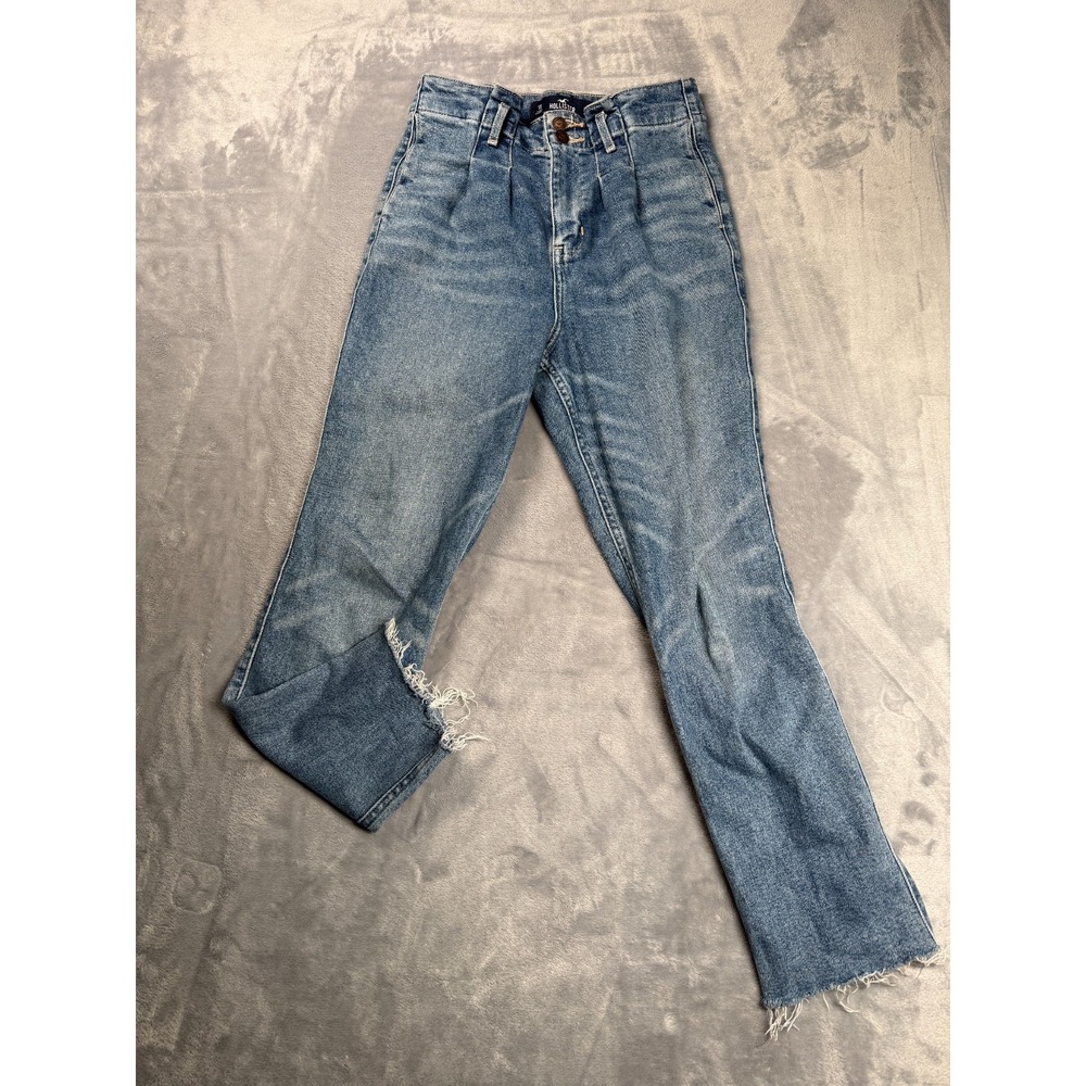 Hollister Curvy Ultra High Rise Mom Jeans Womens 25x25 Blue Stretch Denim